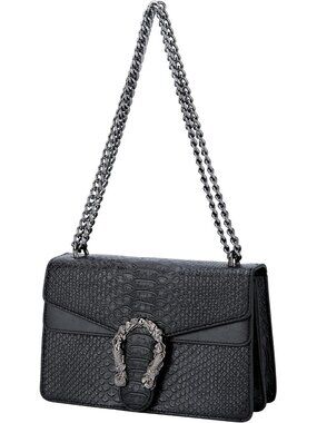 Leather Shoulder Bag Chain Purse for Women - Fashion Crossbody Bags Vintage Snak